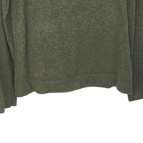 J. Crew Green Teddie Cotton Wool Blend Crew Neck Sweater Sz L Minimalist Preppy - Picture 3 of 6